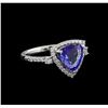 2.46 ctw Tanzanite and Diamond Ring - Platinum