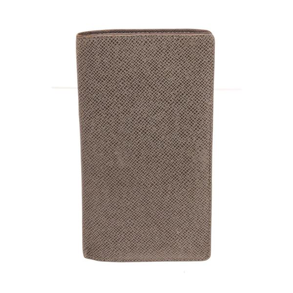 Louis Vuitton Brown Leather Canvas Long Card Wallet