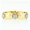 Image 1 : Estate 6.5" 18K Two Tone Gold .60 ctw Diamond & Wide Puffed Polished Link Bracel