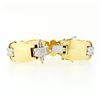 Image 3 : Estate 6.5" 18K Two Tone Gold .60 ctw Diamond & Wide Puffed Polished Link Bracel