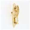 Image 6 : Vintage Retro 14K Rosy Yellow Gold Carved White Shell Fluted Pin Brooch Pendant