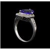 Image 4 : 18KT White Gold 1.72 ctw Tanzanite and Diamond Ring