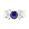 Image 2 : 2.09 ctw Sapphire And Diamond Ring - 14KT White Gold