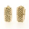 Image 1 : Solid 14K Yellow Gold 4 Row Rope Chain Center Petite Circle Hoop Snap Earrings