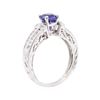 Image 4 : 1.36 ctw Sapphire and Diamond Ring - 14KT White Gold