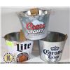 Image 1 : LOT OF 3 BEER BUCKETS - COORS /MILLER / CORONA