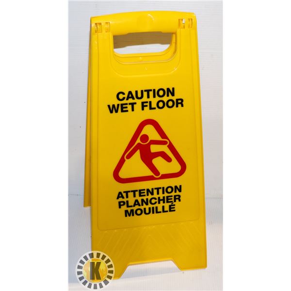 NEW CAUTION WET FLOOR STAND UP SIGN