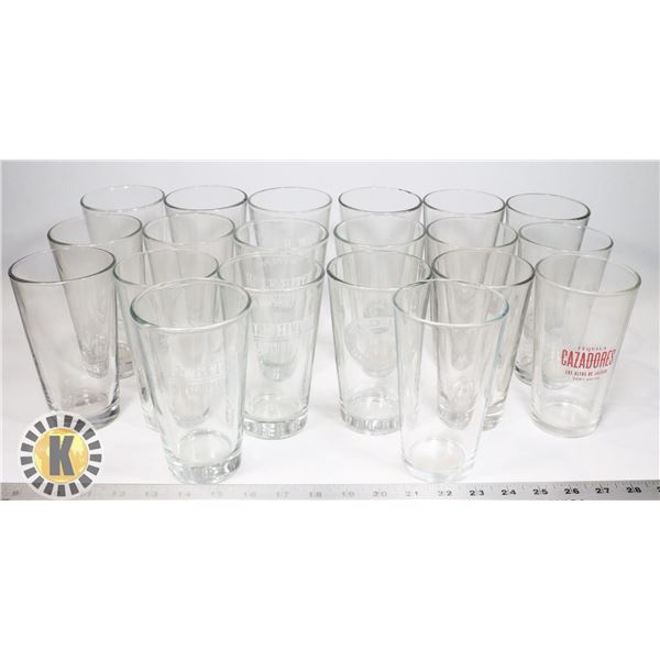 LOT OF 20 GLASS SHAKER PINT GLASSES