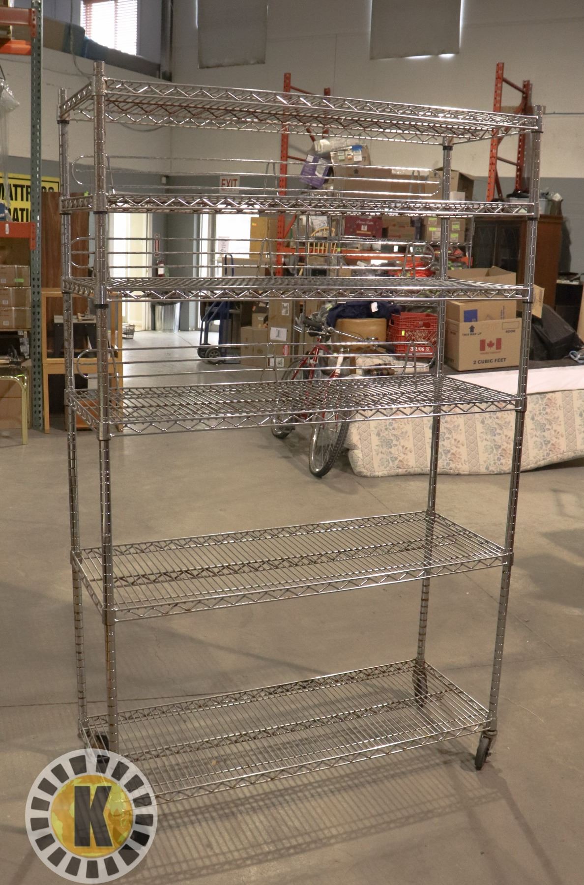 6 SHELF METRO SHELVING ROLLING RACK