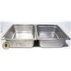 Image 1 : TWO HALF SIZE STAINLESS STEEL INSERTS (4" DEEP)
