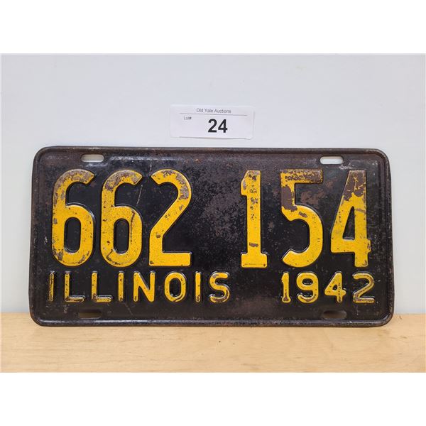 1942 ILLINOIS LICENSE PLATE