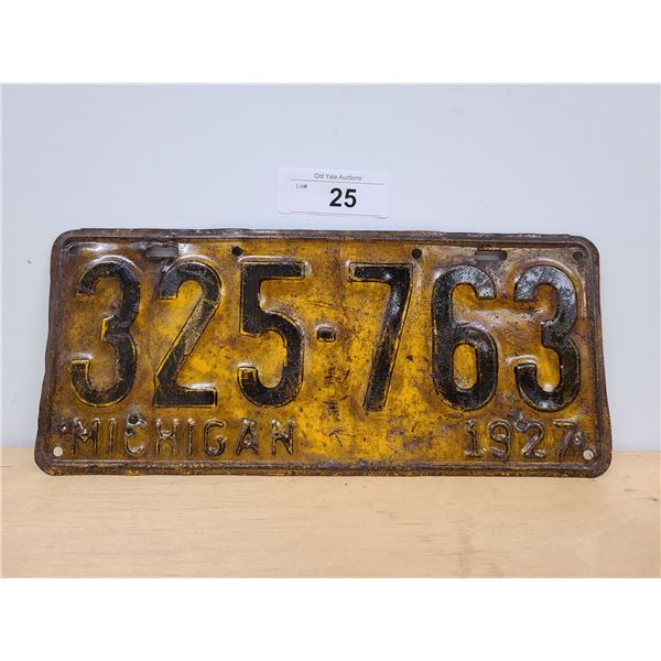 1927 MICHEGAN LICENSE PLATE