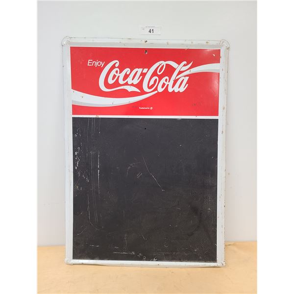 VINTAGE COCA COLA METAL CHALKBOARD