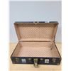 Image 2 : VINTAGE SMALL METAL TRUNK W/ADVERTISING DECALS