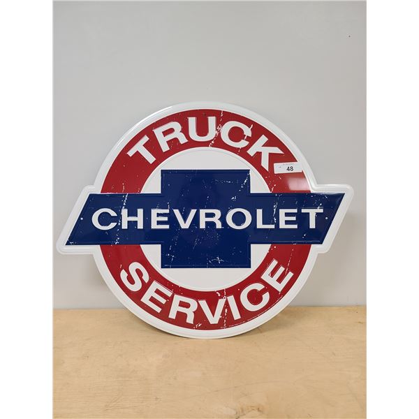 EMBOSSED CHEVROLET TRUCK SERVICE SIGN