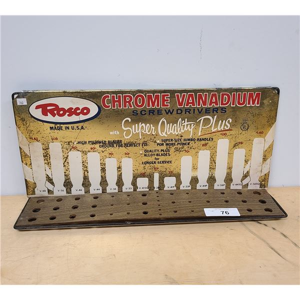 VINTAGE ROSCO SCREWDRIVER METAL STORE DISPLAY