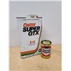 Image 1 : CASTROL SUPER GTX OIL 1 GALLON CAN & WYNN'S OIL ADDITIVE CAN (FULL)