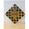 Image 1 : VINTAGE CLOSED ROAD METAL SIGN