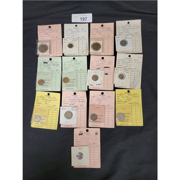 13 VINTAGE GRADED WORLD COINS