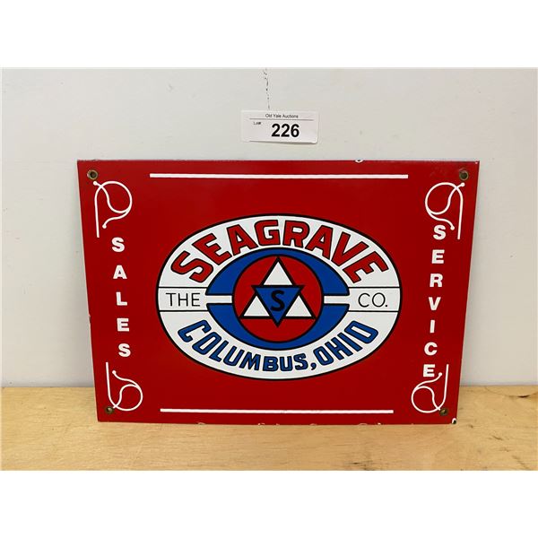 SEAGRAVE SALES AND SERVICE PORCELAIN SIGN