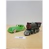 Image 1 : VINTAGE TOY CAR & CAST IRON LOCOMOTIVE