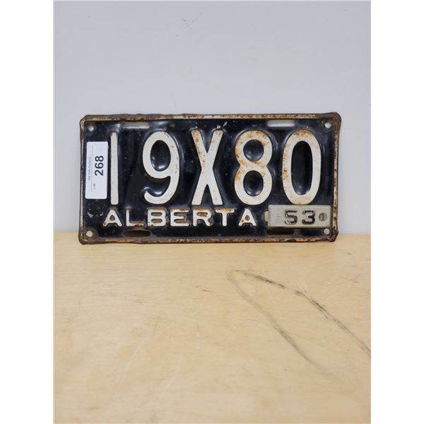 1953 ALBERTA LICENSE PLATE