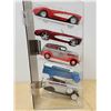 Image 2 : FIVE DIE CAST CARS IN DISPLAY CASE