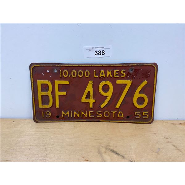 1955 MINNESOTA LICENSE PLATE