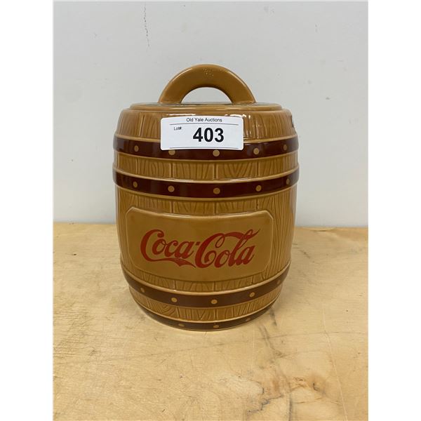 LARGE COCA COLA BARREL COOKIE JAR