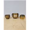 Image 1 : THREE VINTAGE BRASS POTS