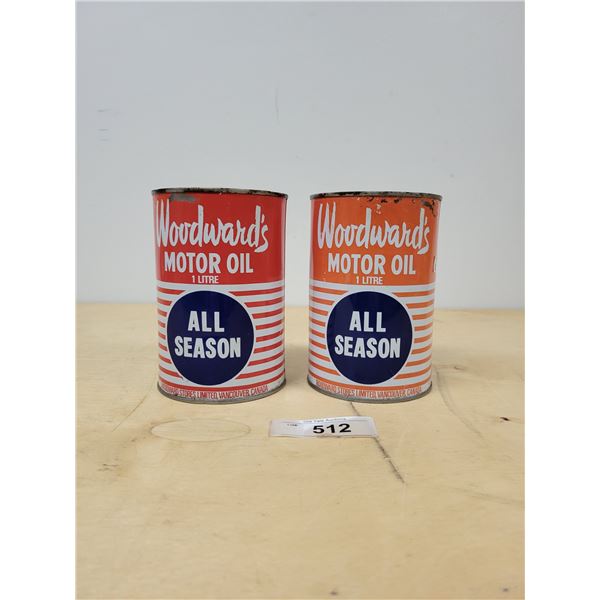 TWO WOODWARD'S ALL SEASON OIL QUARTS