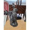 Image 1 : RABBIT W/GARDEN BASKET CONCRETE GARDEN STATUE, NO SHIPPING