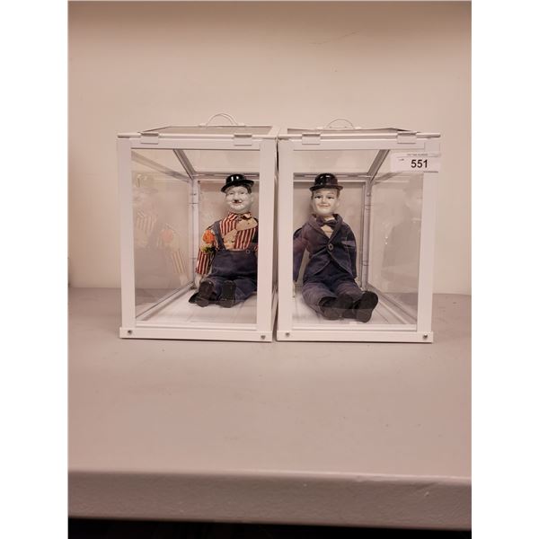 TWO DISPLAY CASES W/LAUREL & HARDY