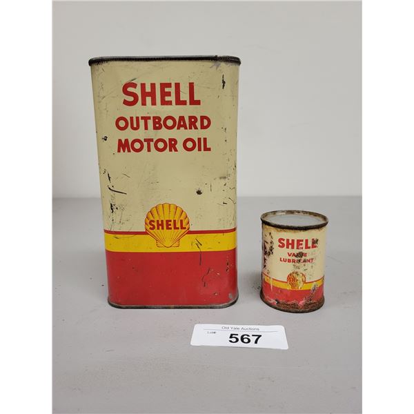 TWO SHELL OUTBOARD MOTOR OIL & VALVE LUBRICANT D651TINN
