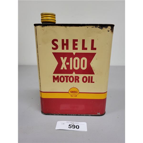 SHELL X-100 MOTOR OIL SQUARE 2QUART CAN