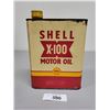 Image 1 : SHELL X-100 MOTOR OIL SQUARE 2QUART CAN