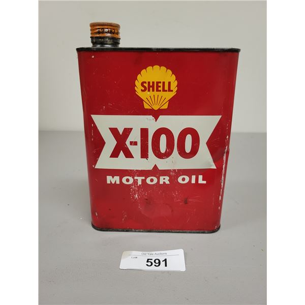 SHELL X-100 MOTOR OIL 2 QUART CAN