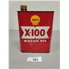Image 1 : SHELL X-100 MOTOR OIL 2 QUART CAN