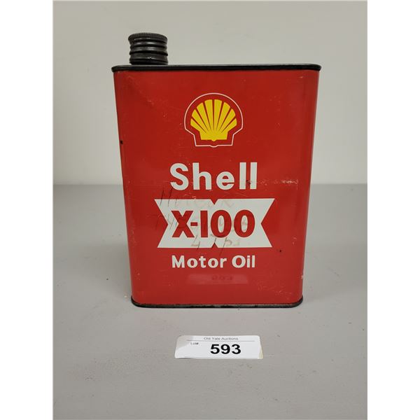 SHELL X-100 MOTOR OIL 2 QUART CAN
