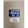 Image 1 : PORCELAIN PENN MOTOR OIL TAG
