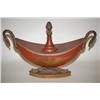 Image 1 : DECORATED & PAINTED TIN BOAT FORM DESK INKWELL