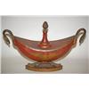 Image 2 : DECORATED & PAINTED TIN BOAT FORM DESK INKWELL