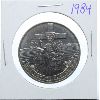 Image 1 : 1984 (1934) CANADIAN JACQUES CARTIER 450TH ANNIV. $1 DOLLAR COIN