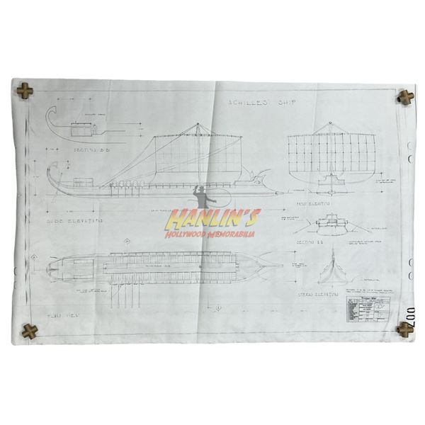 Troy (2004) - Achilles (Brad Pitt) Ship Production Blueprint