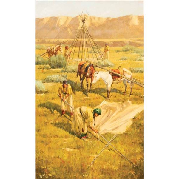 Frank Hagel-Assiniboine Women Setting Lodges