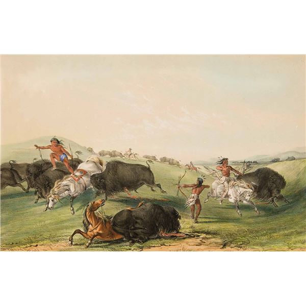 George Catlin-Collection of 6 colored lithographs