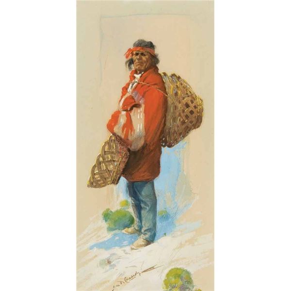 Gerald Cassidy-Indian Selling Baskets "Santiago Naranjo"