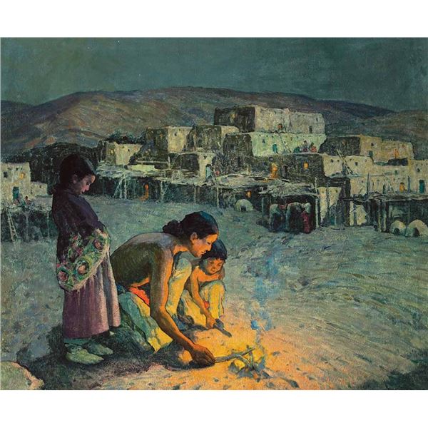 E.I. Couse-Moonlight, Pueblo de Taos