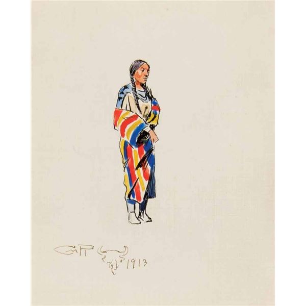 Charles Russell-Indian Woman; Logger (2)