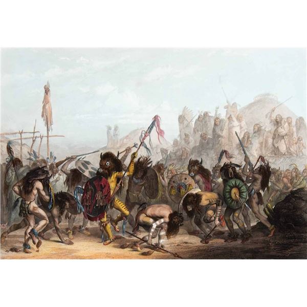 Karl Bodmer-Bison-Dance of the Mandan Indians
